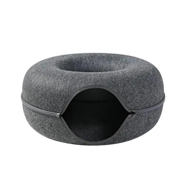 Donut Cat Bed Pet Cat Tunnel Interactive Game Toy - Onlypethappy